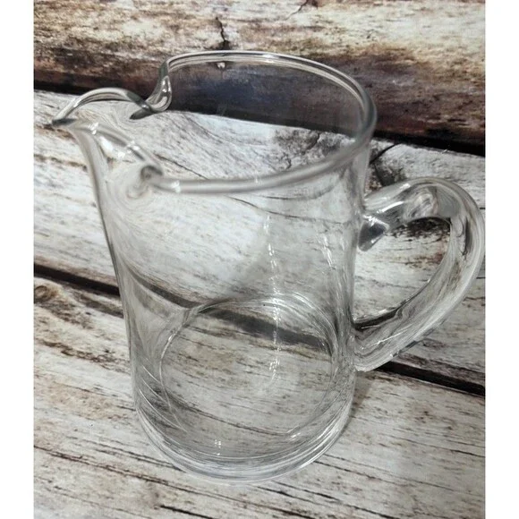 Vintage Beer Pitcher 6” Glass Clear - Picture 2 of 8